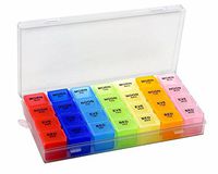 Pill Organizer Box with Snap Lids| 7-day AM/PM | Detachable Compartments for Pills, Vitamin. (819)