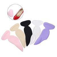 ULTNICE 3 in1 Self Adhesive Heel Pads Back Heel Cushion Insoles for Feet Pain Reliever 5 Pairs (Transparent Pink Purple Apricot Black)