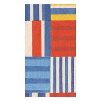 Caspari Striped Patchwork Paper Guest Towel Napkins in Blue, 60 Count
