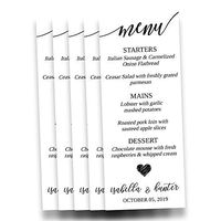 Set of 20 Personalized Wedding Menu Placecards - Customized Wedding Place Setting Menus - Personalize Your Own Wedding Menu (05-002)