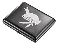 Visol Gunmetal Cigarette Case with Free Personalized Leaf Engraving