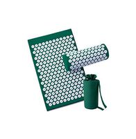 Acupressure Massage Mat Massager Cushion Mat Shakti Relieve Acupressure Mat Body Pain Acupuncture Spike for Yoga Mat with Pillow,M8 Bag Set DarkGreen