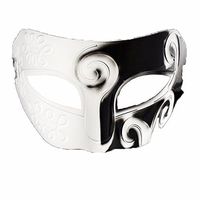 Mardi Gras Party Masquerade Mask,Halloween Dance mask Half face Flat Man mask Party Makeup mask White Black Prom Masks