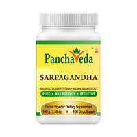 Panchaveda Rauwolfia Serpentina Powder Natural Sleep Aid Organic, Ayurvedic, Herbal Blood Pressure Supplement - Sarpagandha Churna Indian Snakeroot for Hypertension Support, Anxiety, Stress, Insomnia