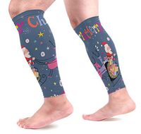 KEAKIA Santa Merry Christmas Calf Compression Sleeves Shin Splint Support Leg Protectors Calf Pain Relief for Running, Cycling, Travel, Sports for Men Women (1 Pair)