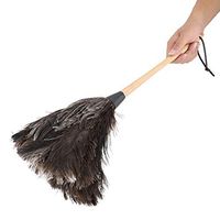 Ostrich Feather Duster, 22'' Super Soft Handmade Washable Non-electrostatic Ostrich Cleaning Duster Easy Efficient Dusting with Wooden Handle (Brown)