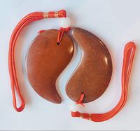 Bian Stone Gua Sha Scraping Massage Tool Board Tai Chi Stone Needle Meteorite Face Neck Acupuncture Therapy Trigger Points SPA Treatment Reduce Wrinkles Dark Circle Improve Body Circulation 2pcs Set