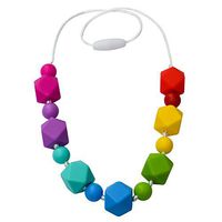 Munchables Geo Sensory Chew Necklace for Kids - Chewable Jewelry (Rainbow Geo)