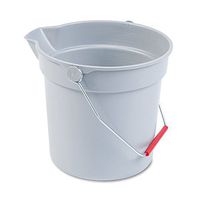 RUBBERMAIDCOMMERCIAL 296300GY 10 Quart Plastic Utility Pail, 10 1/2 Diameter x 10 1/4h, Gray Plastic
