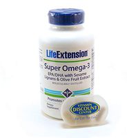 Bundle - 2 Items: 1 Bottle of Super Omega-3 EPA/DHA by Life Extension - 120 Softgels and 1 VDC Pill Box