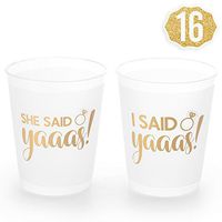 xo, Fetti She Said Yaaas Bachelorette Party + Bridal Shower Cups w/ Bonus I Said Yaaas Style - 16 Count, 16 Oz. | Engagement Party Decoration Bride to Be Gift