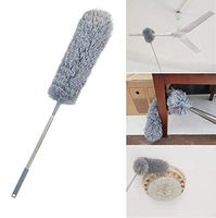 Extendable Microfiber Duster with Extra Long 100 Inches Telescopic Pole, Feather Duster with Bendable Head, Washable Hand Duster for Cleaning Dust Cobweb on High Ceiling Fans/Lights/Blinds/Cars