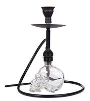 Heavy Duty MOB Crystal Skull Glass Hookah – Firm Stainless Steel stem, Sturdy Glass Base, Top Quality Medical Grade Silicone Hose with an Aluminum Handle – Makes Great Gift Idea for Loved Ones