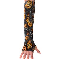 QG ZZX Heaps of Orange Monarch Butterflies Unisex Compression Arm Sleeves UV Protection Performance Arm Sleeve - for Outdoor Sports Baseball,Basketball,Football (1 Pair)