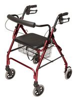 Lumex Walkabout Lite Four-Wheel Rollator, Burgundy, 1EA