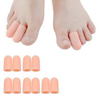 Sumifun Toe Caps - Toe Protectors, Silicone Toe Sleeves Bunion Relief Toe Pads Foot Corn Remover & Blisters Callus Bunion Relief (Nude)