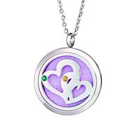 FanSi Aromatherapy Essential Oil Diffuser Necklace Heart Shape Personalized 2 Family Names Birthstone Necklace, Custom Made with 2 Names