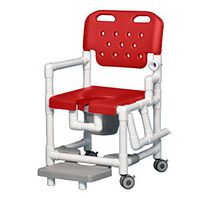 Innovative Products Unlimited ELT817 P FRLDA R Elite Shower Commode Chair with Footrest and Left Drop Arm, 21 lb
