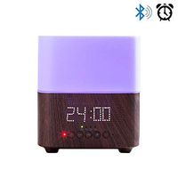 Daroma Alarm Essential Oil Diffuser,300ml Aromatherapy Scent Mist Fragrance Ultrasonic Room Humidifier Home Office Gift, Alarm Clock, Bluetooth Speaker, Night Lamp, Dark Wood