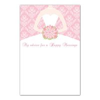 30 Bridal Shower Advice Cards Pink Damask Dress