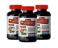 Metabolism Fat Burner - Organic Coconut Oil 2000MG - Medium Chain Fatty ACIDS - Premium Formula - Coconut Oil Supplement - 3 Bottles (180 Softgels)