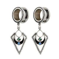 Stainless Steel Geometric Shaped Opal Ear Gauges-Screw Fit Ear Plugs-Eyelets For gift Womans Party Jewerly Accessory Unique Creative Elegant | Style - 8mm