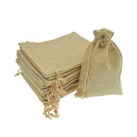 Bezall® 20pcs Drawstring Burlap Jute Sacks Jewelry Candy Pouch Christmas Wedding Party Favor Gift Bags (Flaxen, 3.9 x 5.5")