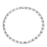 Rando Gold Plated Magnetic Therapy Link Chain Necklace Mens Womens Stainless Steel Germanium Energy Health Necklace for Neck Arthritis Headaches Shoulder Pain Relief Jewelry (Silver)