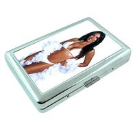 Madrid Pin Up Girls Europe Spain S15 Silver Cigarette Case Metal Wallet Id Holder King & 100's 4" X 2.75" RFID Protection