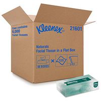 Kleenex Professional Naturals Facial Tissue for Business (21601), Flat Face Tissue Box, 2-PLY, 48 Boxes / Case, 125 Soft Sheets / Box, 6,000 Sheets / Case