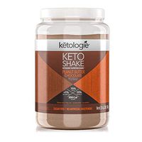Ketologie Collagen Keto Shake (Chocolate Peanut Butter) - with Coconut Oil, Grass Fed Hydrolyzed Collagen Peptides Type I & III, Low Carb High Fat, Lactose Free, Gluten Free, Soy Free, 2.38lbs
