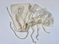 Cotton Muslin Bags, 100% Organic Cotton with Double Drawstring. Premium Quality Reusable Eco-Friendly Natural Muslin Bags. (10, 3x5 Inches)