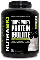 NutraBio 100% Whey Protein Isolate (Unflavored, 5 Pounds)