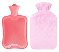 Portable Rubber Hot Water Bag with Soft Plush Cover Bag [A] #01