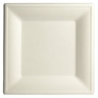 Brheez 10” Elegant Heavy Duty Square Plates 100% Natural Sugarcane Bagasse, Biodegradable and Compostable - Pack of 110