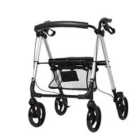GY 4-Wheel Walker, Durable Aluminum Support with Wheel Seat with Handbrake Shopping Basket, Roller Walker for The Elderly Medical Supplies (Color : Gray)