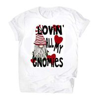 charmsamx Women's Tee Shirt Buffalo Lattice Plaid Love Heart Print Short Sleeve T-Shirt Casual O Neck Blouse Tunic Top S-XXL White Dwarf XL