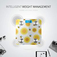 Bluetooth Scale Body Fat Cartoon Spring Honey Bee Animal Flower Weight Scale Body Fat Composition Monitor Analyzer with Smartphone App for Body Management-396 Lbs