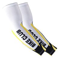 iMakcc 1 Pair Sport Skin Arm Sleeve Cooling UV Cover Sun Protective Stretch Armband for Cycling, Driving, Outdoor Activities. (XL, Yellow)