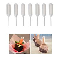 100 Pcs Disposable Plastic Jam Straw - 4ml Juice Squeezed Sauce West Point Decorative Special Flavor Dropper and Macaron Flow Heart Clip Stuffing Jam Straw