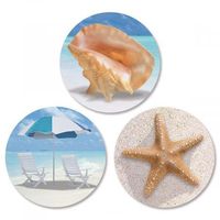 Calm Seas Envelope Seals - Set of 144 Self-Adhesive (3 Designs) Flat-Sheet, 1-1/2" Sticker Seals, By Colorful Images