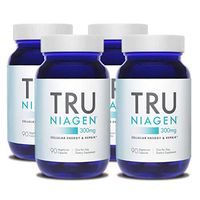 TRU NIAGEN Nicotinamide Riboside NAD Booster for Cellular Repair & Energy (NSF Certified for Sport) - 300mg Vegetarian Capsules, 300mg Per Serving - 90 Day Bottle (4 Pack)