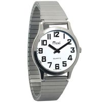 Mens Chrome-Low Vision Watch - Expansion Band