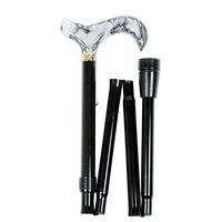Classic Cane Folding Adjustable Derby in Black Marble