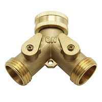 RINKOUa Garden Hose Splitter 2 Way Tap Hose Connectors Water Distributor Switch Valve,Copper Water Valve,for Outdoor Faucet (Gold :A)