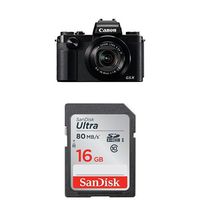 Canon PowerShot G5 X Digital Camera with SanDisk 16GB Class 10 SDHC Memory Card