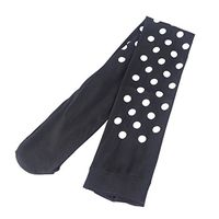 Tinksky Thigh High Socks Stocking Polka Dot Over the Knee Socks (Black White)
