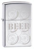 Zippo Beer 6 Pack Engraved Pocket Lighter