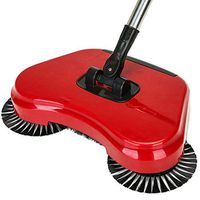 Eyesonme Red Spin Hand Push Sweeper Broom Household Floor Dust Cleaning Mop No Electricity