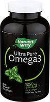 Nature's Way Ultra Pure Omega3 Fish Oil, 1250 mg EPA/DHA, Mint, 180 Softgels